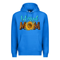 True Royal blessed mom with sunflower Premium Hoodie - NancyCooperArtShop