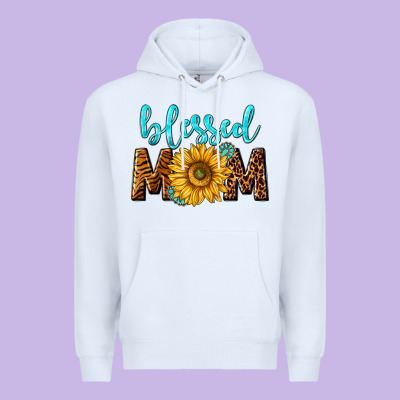 Blessed Mom With Sunflower Premium Hoodie Designed By Nancycooperartshop