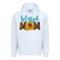 White blessed mom with sunflower Premium Hoodie - NancyCooperArtShop