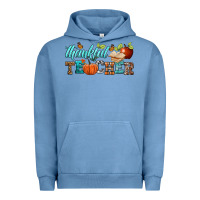 Pigment Pebble Blue thankful teacher Urban Hoodie - BundleAndBundleShop