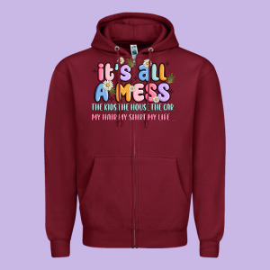 Its All A Mess Zipper Hoodie Designed By Jahusdesignshop