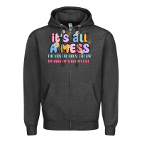 Charcoal Heather its all a mess Zipper Hoodie - JahusDesignShop