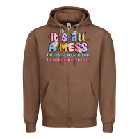 Chestnut its all a mess Zipper Hoodie - JahusDesignShop