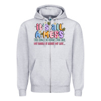 Heather Grey its all a mess Zipper Hoodie - JahusDesignShop