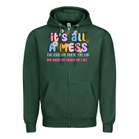 Sports Green its all a mess Zipper Hoodie - JahusDesignShop