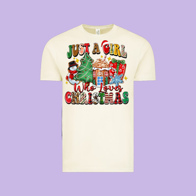 Just A Girl Who Loves Christmas Vintage Tee Designed By Zillion Design Studio
