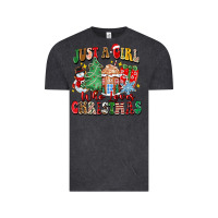 Vintage Black just a girl who loves christmas Vintage Tee - Zillion Design Studio
