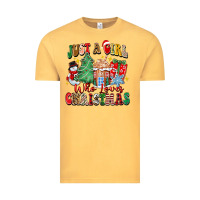 Vintage Mustard just a girl who loves christmas Vintage Tee - Zillion Design Studio