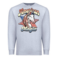Heather Grey American magic Premium Sweatshirt - NancyCooperArtShop