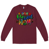 Burgundy one blessed mom autism Long Sleeve Tee - Zillion Design Studio