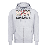 Heather Grey mom she is clothed in gratitude counting blessings Zipper Hoodie - JahusDesignShop