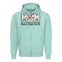 Seafoam mom she is clothed in gratitude counting blessings Zipper Hoodie - JahusDesignShop