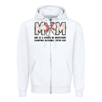 White mom she is clothed in gratitude counting blessings Zipper Hoodie - JahusDesignShop