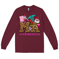 Burgundy valentines day m a medical assistant Long Sleeve Tee - AdoDesignShop