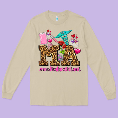 Valentines Day M A Medical Assistant Long Sleeve Tee Designed By Adodesignshop