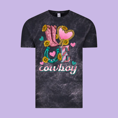 Love Western Cowboy Vintage Tee Designed By Texasbilliewilder