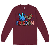 Burgundy peace love freedom Long Sleeve Tee - Zillion Design Studio