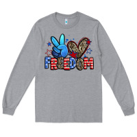Heather Grey peace love freedom Long Sleeve Tee - Zillion Design Studio