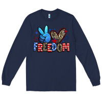 Navy peace love freedom Long Sleeve Tee - Zillion Design Studio