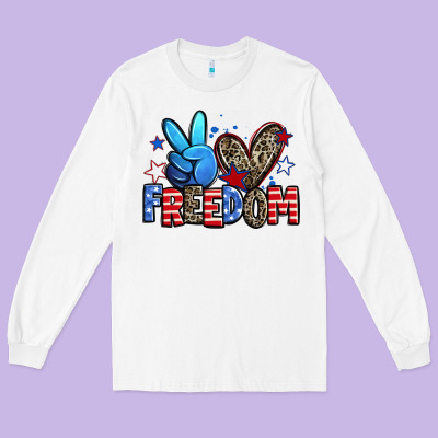 Peace Love Freedom Long Sleeve Tee Designed By Zillion Design Studio