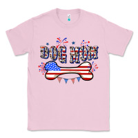 Bubblegum Pink 4th of July Dog Mom Classic Tee - CowGirlArtShop