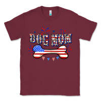 Burgundy 4th of July Dog Mom Classic Tee - CowGirlArtShop