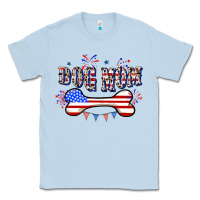 Dusty Blue 4th of July Dog Mom Classic Tee - CowGirlArtShop