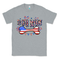 Heather Grey 4th of July Dog Mom Classic Tee - CowGirlArtShop