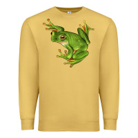 Antique Gold White Lipped Tree Frog Illustrations Premium Sweatshirt - LillyAllenDesigns