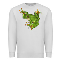 Dove Grey White Lipped Tree Frog Illustrations Premium Sweatshirt - LillyAllenDesigns