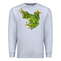 Heather Grey White Lipped Tree Frog Illustrations Premium Sweatshirt - LillyAllenDesigns