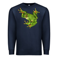 Navy White Lipped Tree Frog Illustrations Premium Sweatshirt - LillyAllenDesigns
