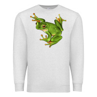 Oatmeal Heather White Lipped Tree Frog Illustrations Premium Sweatshirt - LillyAllenDesigns