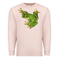 Pale Pink White Lipped Tree Frog Illustrations Premium Sweatshirt - LillyAllenDesigns