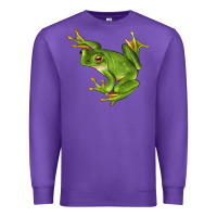 Purple White Lipped Tree Frog Illustrations Premium Sweatshirt - LillyAllenDesigns