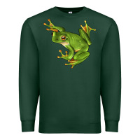 Sports Green White Lipped Tree Frog Illustrations Premium Sweatshirt - LillyAllenDesigns