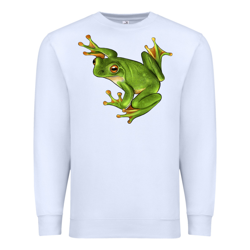 White Lipped Tree Frog Illustrations Premium Sweatshirt by LillyAllenDesigns | Teevron