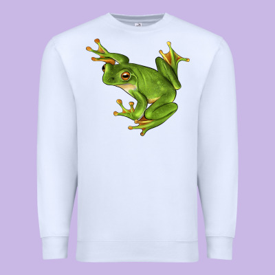 White Lipped Tree Frog Illustrations Premium Sweatshirt Designed By Lillyallendesigns