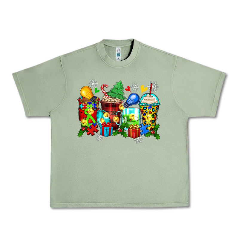 Autism Christmas Coffee Cups Urban Heavy Tee by Zillion Design Studio | Teevron