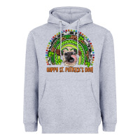 Heather Grey Western Happy St. Patrick's Day Cow Rainbow Heavyweight Hoodie - Artiststas