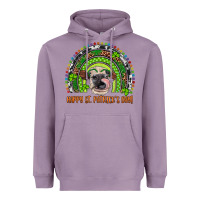 Lavender Western Happy St. Patrick's Day Cow Rainbow Heavyweight Hoodie - Artiststas