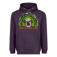 Plum Western Happy St. Patrick's Day Cow Rainbow Heavyweight Hoodie - Artiststas
