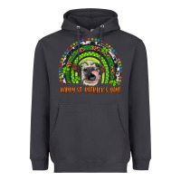 Smoke Western Happy St. Patrick's Day Cow Rainbow Heavyweight Hoodie - Artiststas