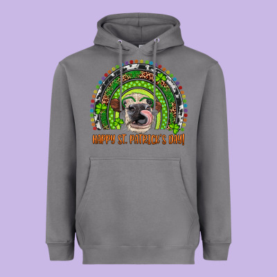 Western Happy St. Patrick's Day Cow Rainbow Heavyweight Hoodie Designed By Artiststas