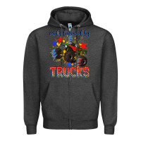 Charcoal Heather easily distracted by trucks Zipper Hoodie - AdoDesignShop