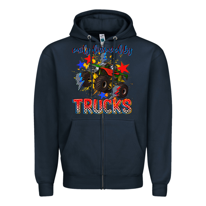 Easily Distracted By Trucks Zipper Hoodie by AdoDesignShop | Teevron