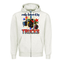 Oatmeal Heather easily distracted by trucks Zipper Hoodie - AdoDesignShop