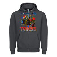 Smoke easily distracted by trucks Zipper Hoodie - AdoDesignShop