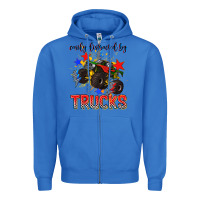 True Royal easily distracted by trucks Zipper Hoodie - AdoDesignShop