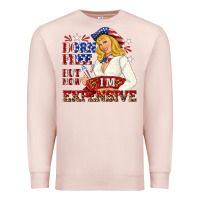 Pale Pink born free but now im expensive Premium Sweatshirt - NancyCooperArtShop